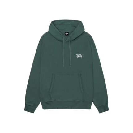 Stussy Brand Logo Verde Di Base Felpa